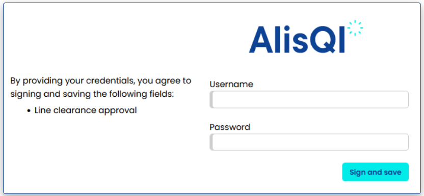 AlisQI esignature feature - login